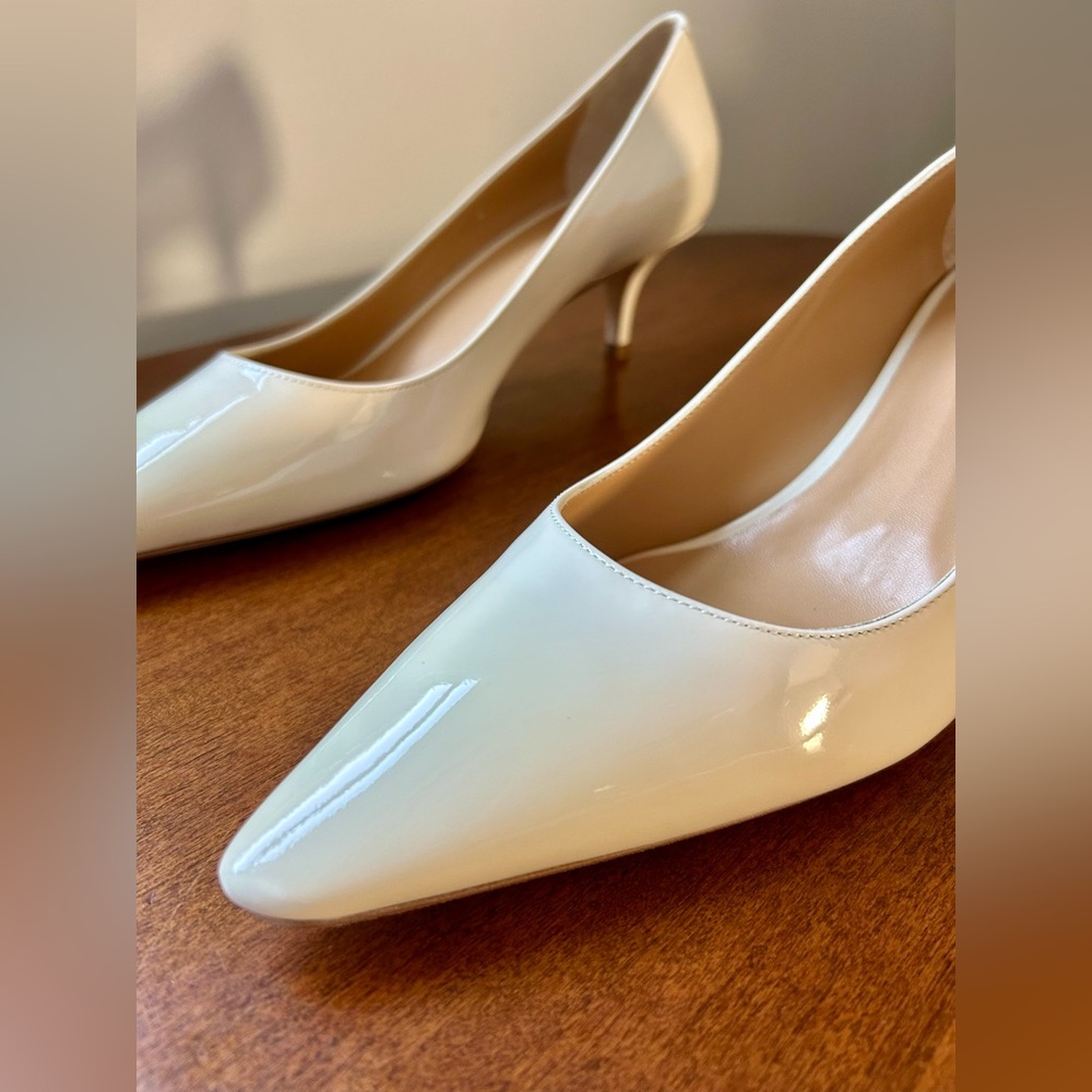Giuseppe Zanotti Women’s Ivory Patent Leather Pointed Heels Size41/US10-NWOB - Picture 3 of 16